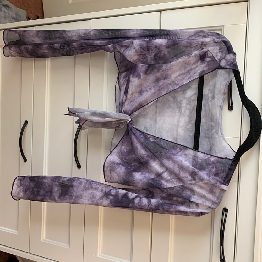 Sheer rave tie top